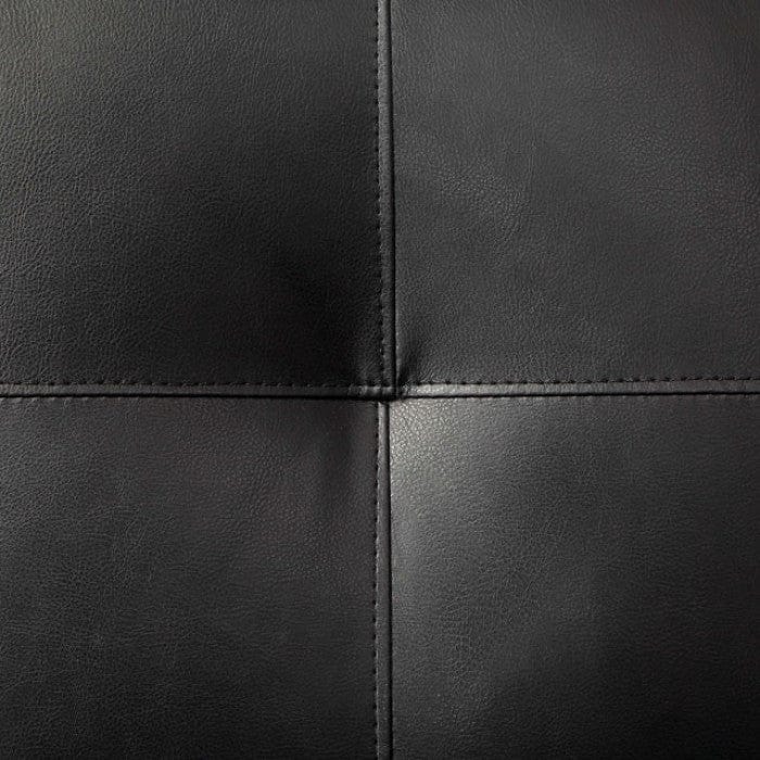 Furniture of America Noah Contemporary Faux Leather L-Shape Sectional in Black IDF-6268BK